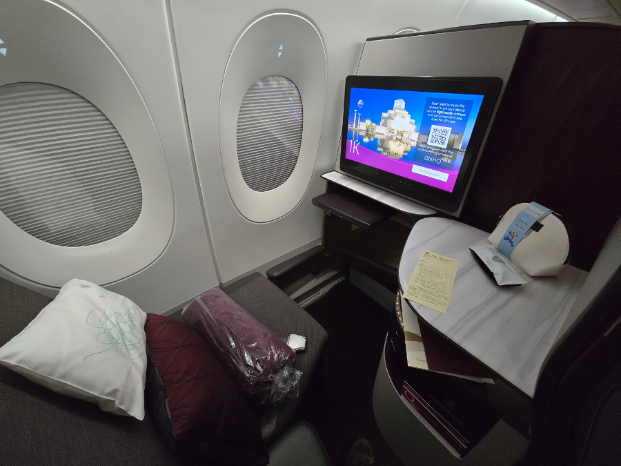 カタール航空のビジネスクラスの座席