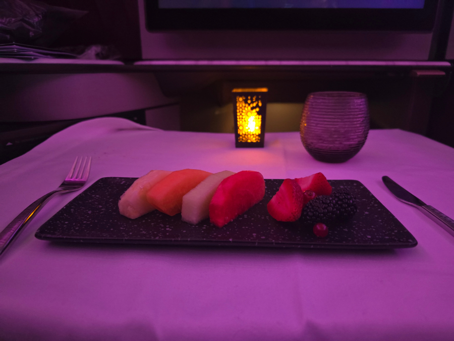 カタール航空のビジネスクラスのごはん