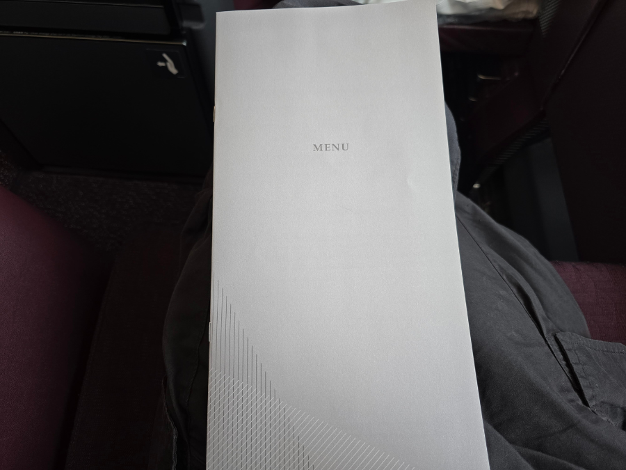 A350-1000の機内食のメニュー