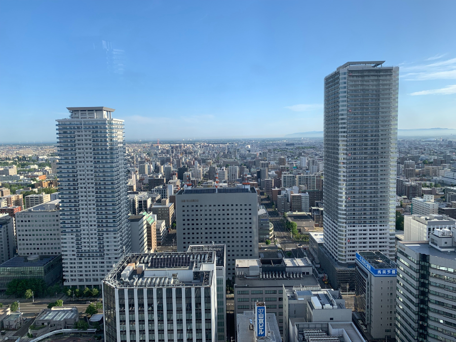 JRタワーホテル日航札幌から見た朝の景色